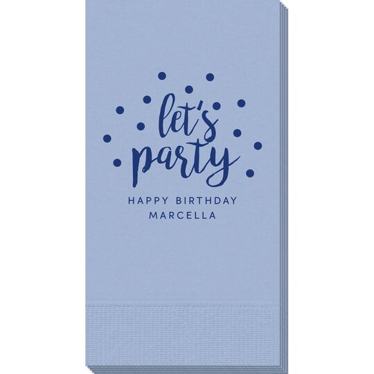 Confetti Dots Let's Party Guest Towels